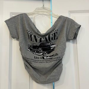 Amazon Gray Vintage Graphic Blouse
